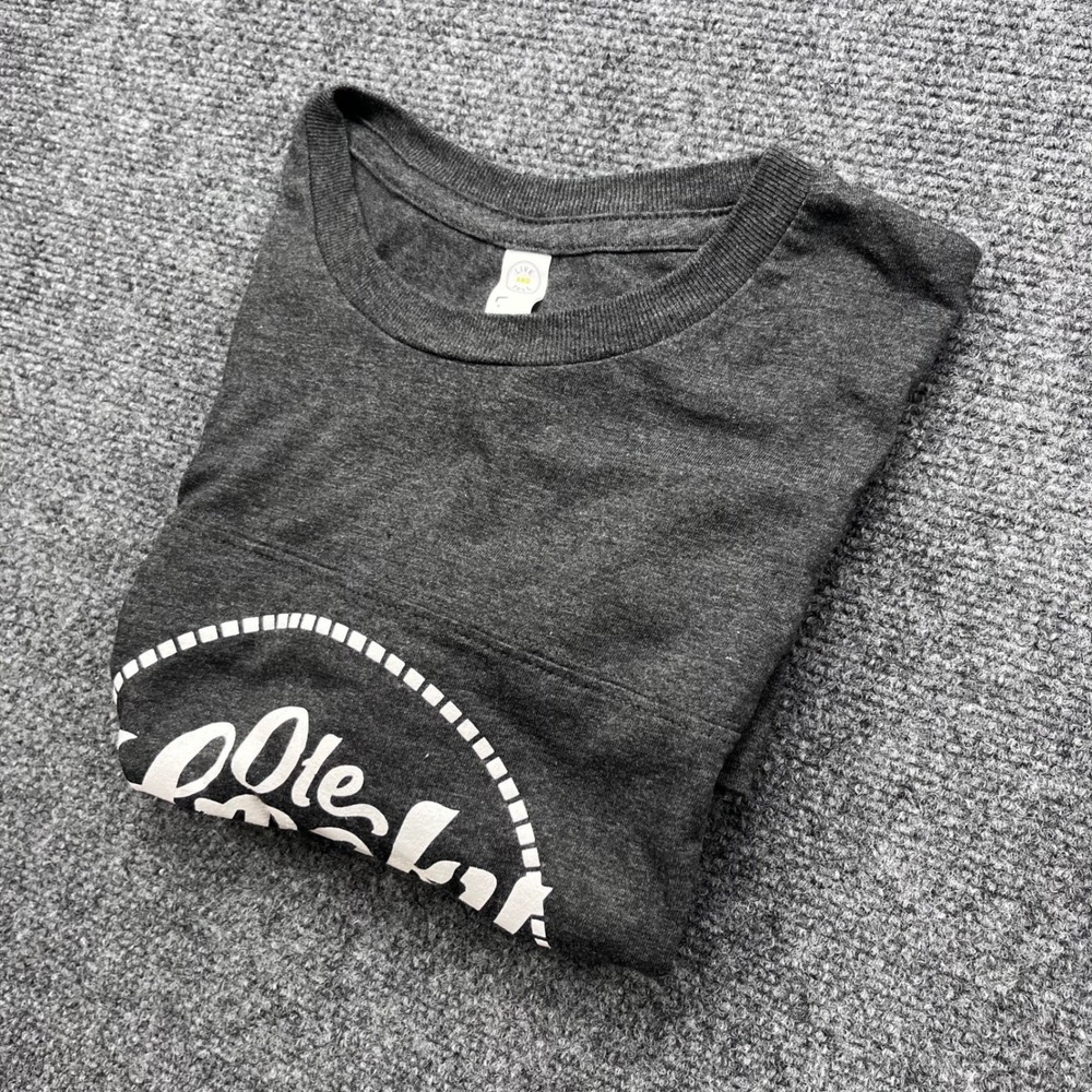 LAT Apparel Ole Smoky Tennessee Distillery Charcoal Heather Varsity Graphic Tee